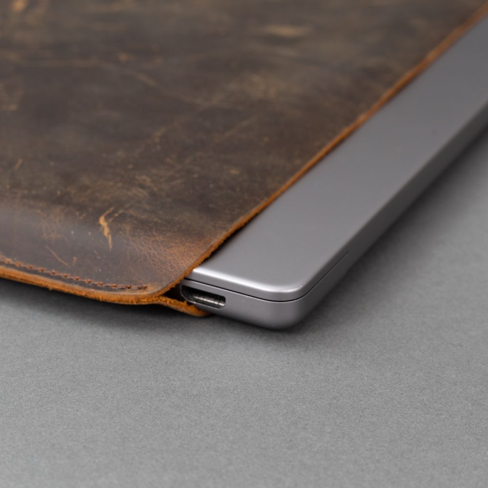 Leder Laptopsleeve