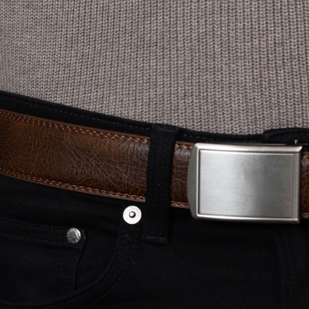 Automatikgürtel - Chestnut x Pure Silver