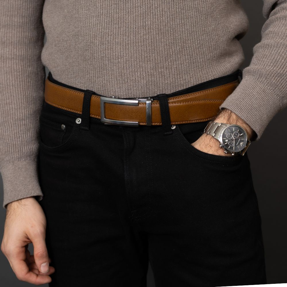 Automatikgürtel - Buffalo Brown x Nova Silver